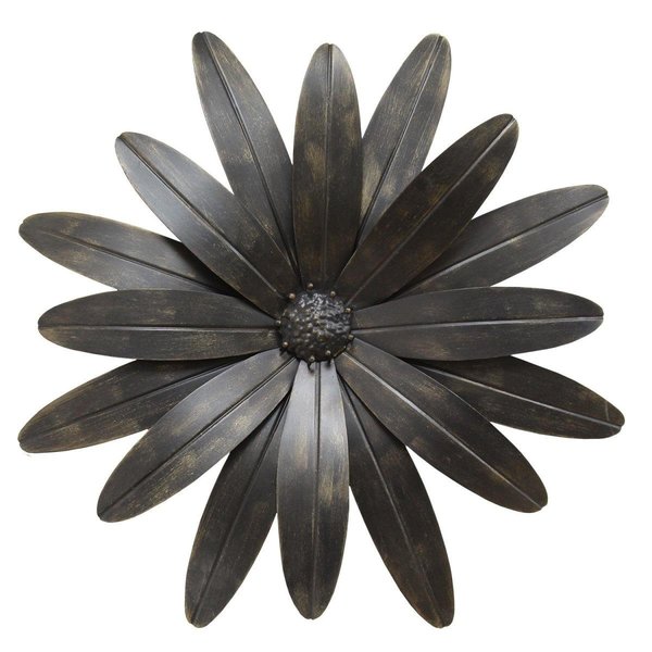Home Roots Industrial Flower Wall DecorBlack 321127